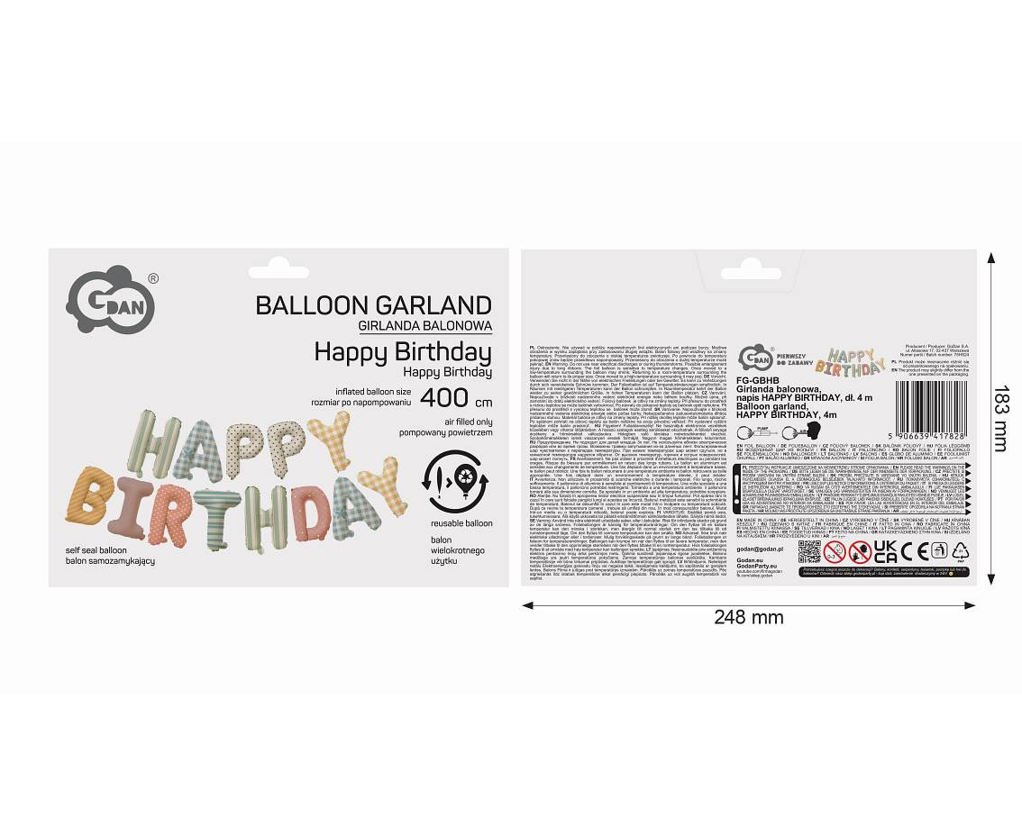 Balloon garland, HAPPY BIRTHDAY